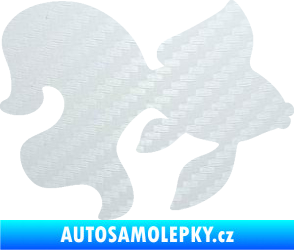 Samolepka Ryba 019 pravá závojnatka 3D karbon bílý
