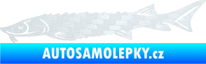 Samolepka Ryba 020 levá jeseter 3D karbon bílý