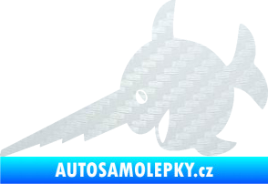 Samolepka Ryba 023 piloun levá 3D karbon bílý