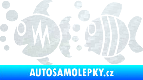 Samolepka Rybičky páreček levá 3D karbon bílý