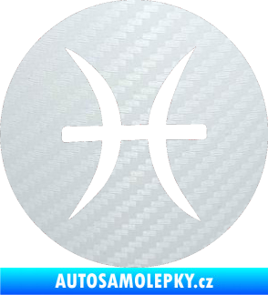 Samolepka Ryby 001 - horoskop 3D karbon bílý