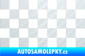 Samolepka Šachovnice 001 3D karbon bílý