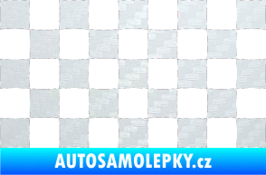 Samolepka Šachovnice 002 3D karbon bílý