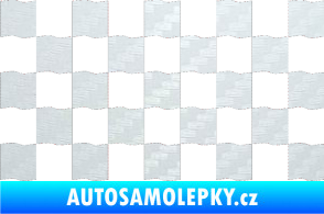 Samolepka Šachovnice 003 3D karbon bílý