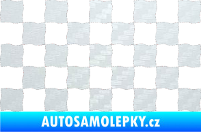 Samolepka Šachovnice 004 3D karbon bílý