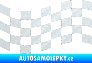 Samolepka Šachovnice 006 3D karbon bílý