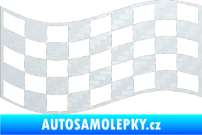 Samolepka Šachovnice 010 3D karbon bílý
