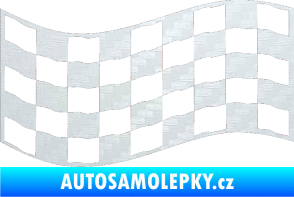 Samolepka Šachovnice 011 3D karbon bílý