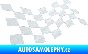 Samolepka Šachovnice 013 3D karbon bílý
