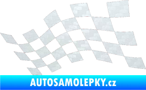 Samolepka Šachovnice 016 3D karbon bílý
