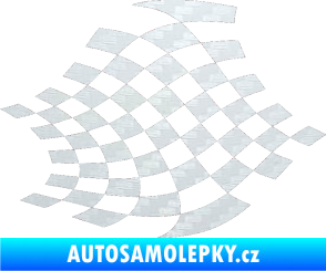 Samolepka Šachovnice 031 3D karbon bílý