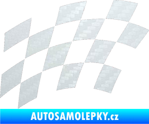 Samolepka Šachovnice 037 3D karbon bílý
