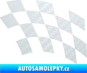 Samolepka Šachovnice 038 3D karbon bílý