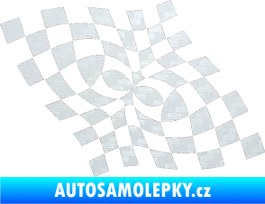 Samolepka Šachovnice 044 3D karbon bílý