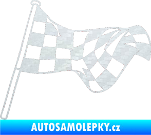 Samolepka Šachovnice 053 3D karbon bílý