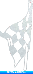 Samolepka Šachovnice 058 3D karbon bílý