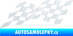Samolepka Šachovnice 075 3D karbon bílý