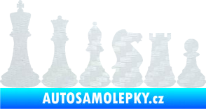 Samolepka Šachy 001 levá 3D karbon bílý