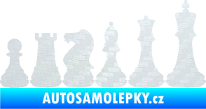 Samolepka Šachy 001 pravá 3D karbon bílý