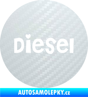 Samolepka Samolepka na víčko od nádrže 006 diesel 3D karbon bílý
