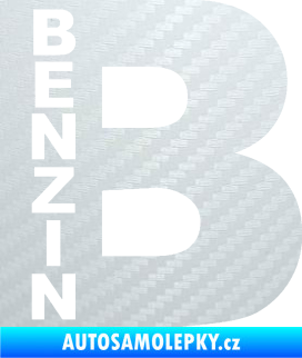 Samolepka Samolepka na víčko od nádrže 011 benzín 3D karbon bílý