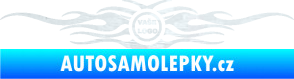 Samolepka Samolepka na zadní sklo plameny se znakem 3D karbon bílý