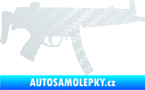 Samolepka Samopal 001 pravá 3D karbon bílý