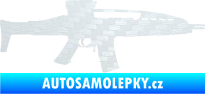 Samolepka Samopal 002 pravá 3D karbon bílý