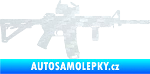 Samolepka Samopal 003 pravá 3D karbon bílý