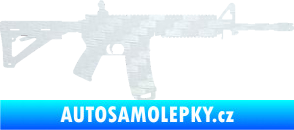 Samolepka Samopal 004 pravá 3D karbon bílý