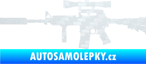Samolepka Samopal 006 levá 3D karbon bílý