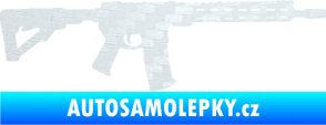 Samolepka Samopal 007 pravá 3D karbon bílý