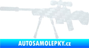 Samolepka Samopal 008 levá 3D karbon bílý