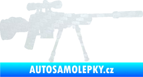 Samolepka Samopal 008 pravá 3D karbon bílý