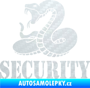 Samolepka Security hlídáno - levá had 3D karbon bílý