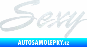 Samolepka Sexy nápis 3D karbon bílý
