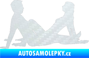Samolepka Sexy siluety 001 3D karbon bílý