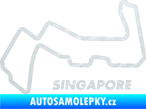 Samolepka Okruh Singapore 3D karbon bílý