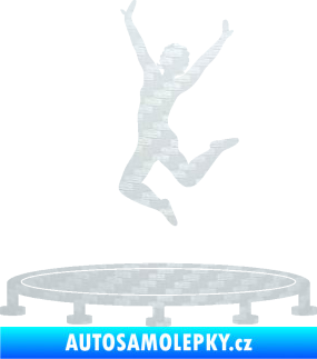 Samolepka Skákání na trampolíně 001 levá 3D karbon bílý