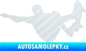 Samolepka Skateboard 007 levá 3D karbon bílý