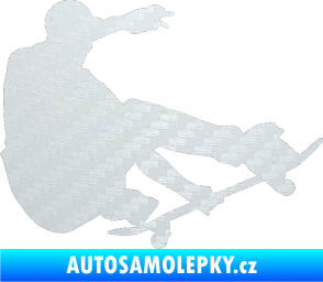 Samolepka Skateboard 009 pravá 3D karbon bílý