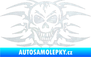 Samolepka Skeleton - lebka 3D karbon bílý