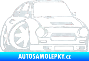 Samolepka Škoda 110r karikatura pravá 3D karbon bílý