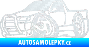 Samolepka Škoda Felicia korba karikatura levá 3D karbon bílý