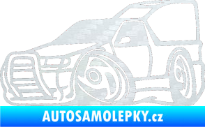Samolepka Škoda Felicia pickup karikatura levá 3D karbon bílý
