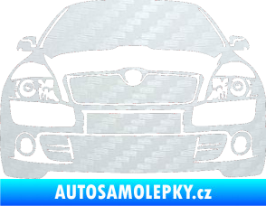 Samolepka Škoda Octavia 2 karikatura  3D karbon bílý