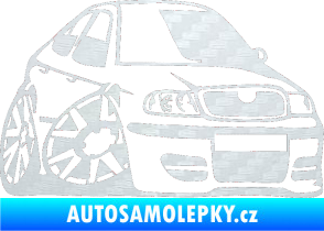 Samolepka Škoda Octavia karikatura pravá 3D karbon bílý