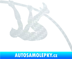 Samolepka Skok o tyči 001 levá atletika 3D karbon bílý