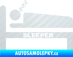 Samolepka Sleeper 3D karbon bílý