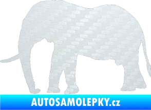 Samolepka Slon 001 levá 3D karbon bílý